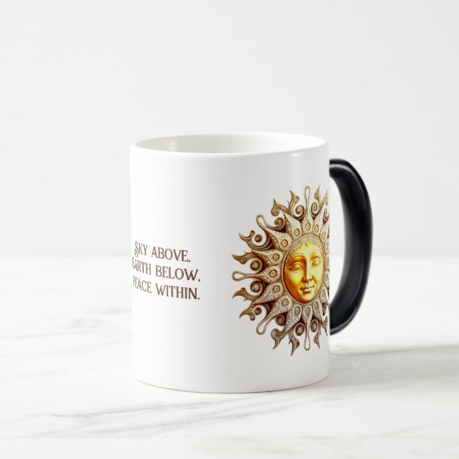 Mug Magic Créez votre propre Steampunk Victorian Golden Sun (Devant droit)
