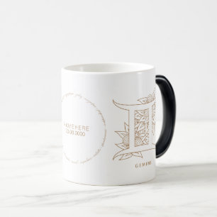 Mug Magic Créez votre propre Zodiac Gémeaux Gémeaux Blanc et
