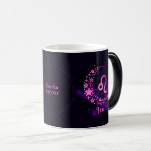 Mug Magic Créez votre propre zodiaque de Leo céleste violet