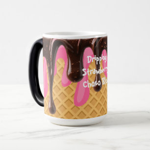 Mug Magic Crème Glacée,Glace à la Fraise Choco Bliss qui Dég