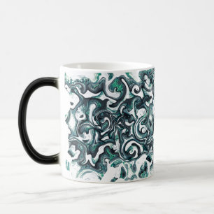 Mug Magic Cristal liquide et tourbillons turquoise noir de b