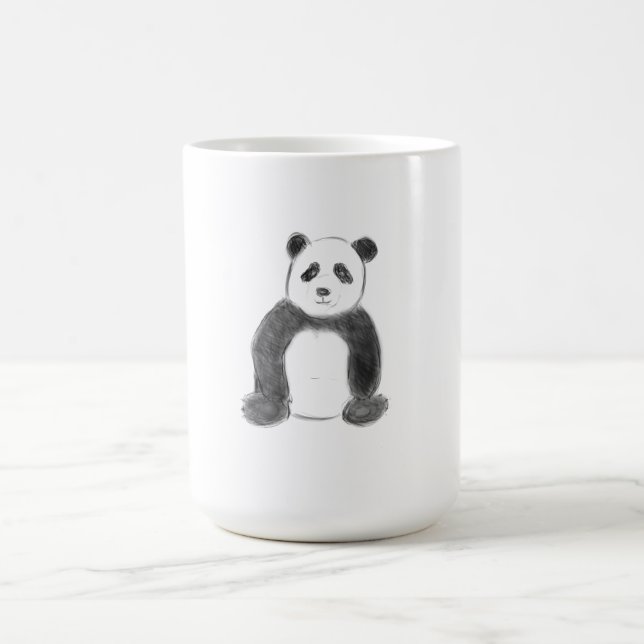 Mug Magic Croquis de panda en noir et blanc (Centre)