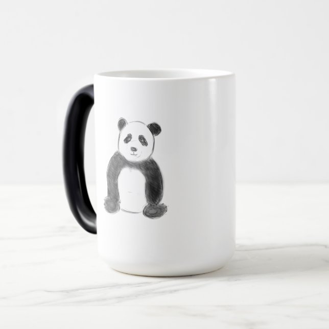 Mug Magic Croquis de panda en noir et blanc (Devant gauche)