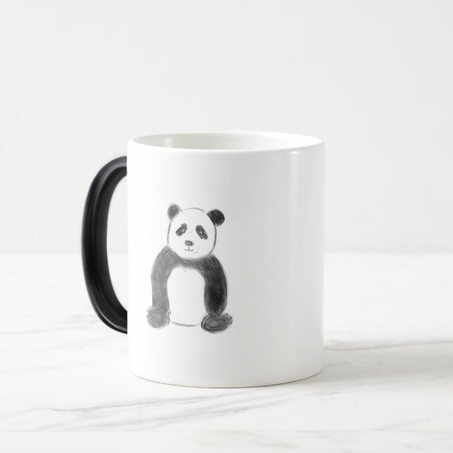 Mug Magic Croquis de panda en noir et blanc (Devant gauche)