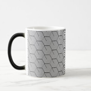 Mug Magic Cube de géométrie simple de ligne de motif noir