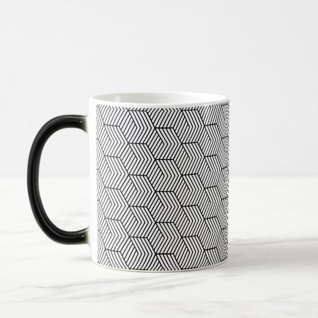 Mug Magic Cube de géométrie simple de ligne de motif noir (Gauche)