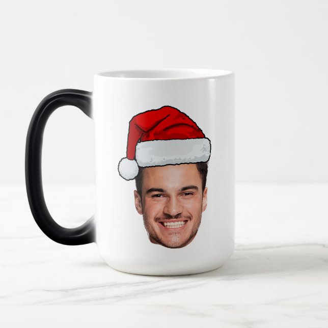 Mug Magic Custom Face Photo Santa Hat Christmas (Gauche)