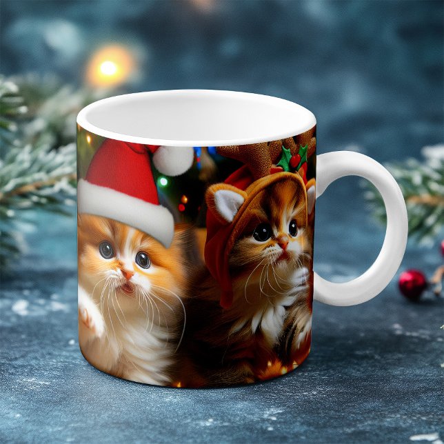 Mug Magic Cute chatons avec le Père Noël et casquettes de re (Créateur téléchargé)