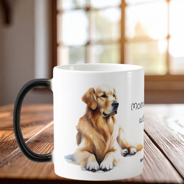 Mug Magic Cute Golden Retriever Watercolor Personalize (Elegant watercolor , Add your own Words.)