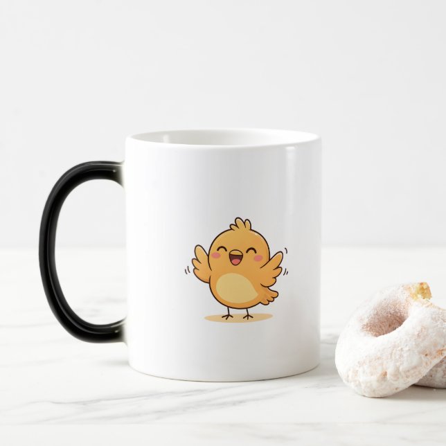 Mug Magic Cute Happy Chick Minimal Cartoon (Avec donut)