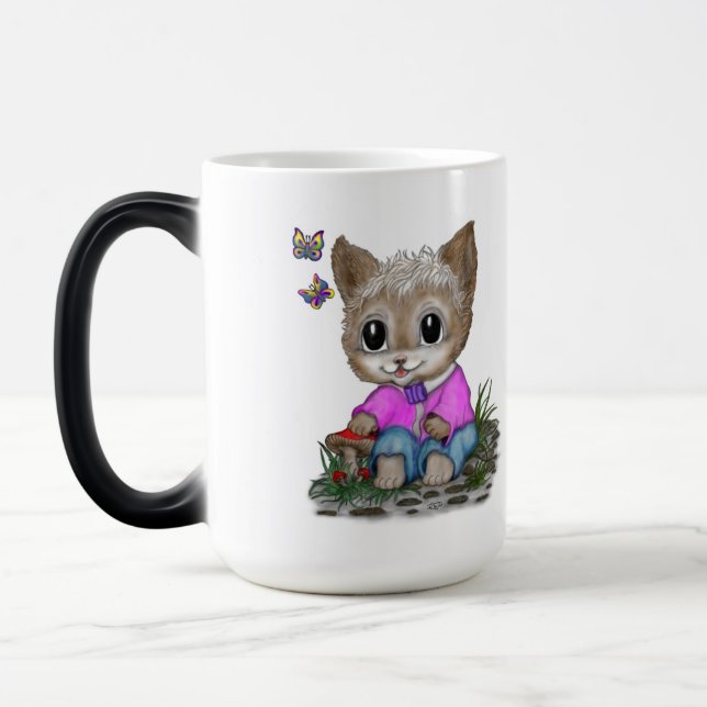 Mug Magic Cute Kitty Chat et Papillon (Gauche)