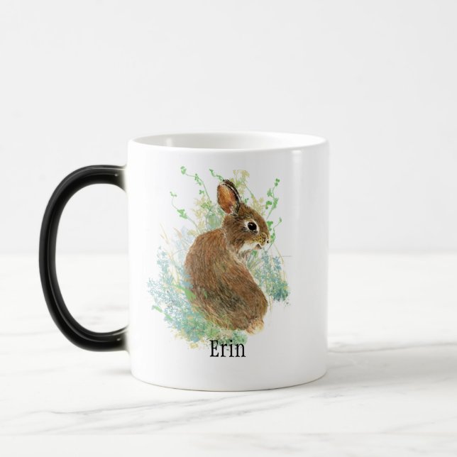 Mug Magic Cute Lapin Lapin Animaux Animaux Personnalisés Nom (Gauche)