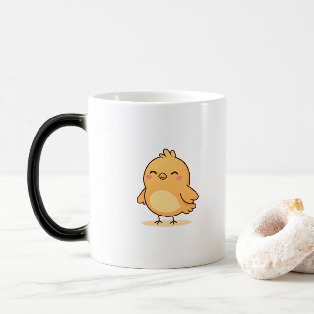 Mug Magic Cute Relaxed Chick Minimal Cartoon (Avec donut)
