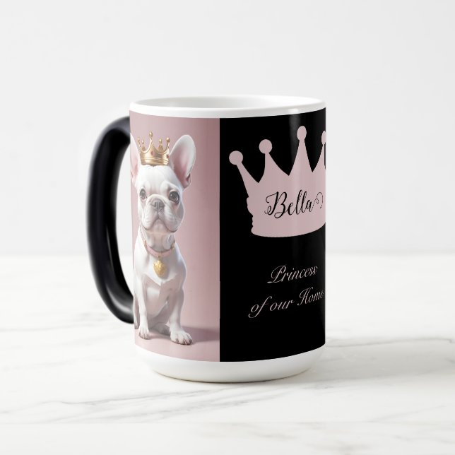 Mug Magic Cute Royal Princess White French Bulldog Crown (Devant gauche)