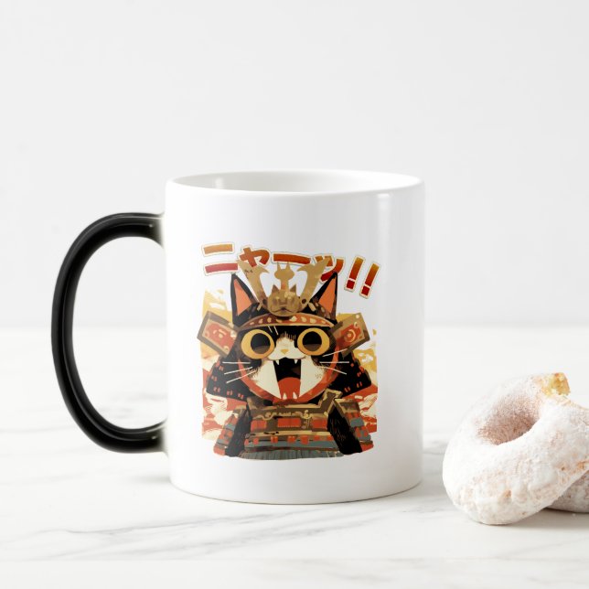 Mug Magic Cute Samurai Chat en Armure (Avec donut)