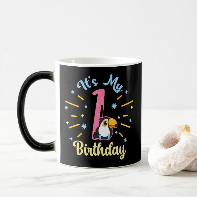 Mug Magic Cute Toucan 1er Anniversaire 1 An Fille de naissan (Avec donut)