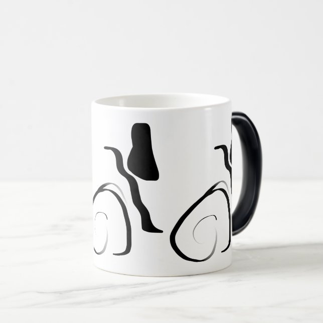 Mug Magic Cycle de rotation : noir et blanc Abstrait (Devant droit)