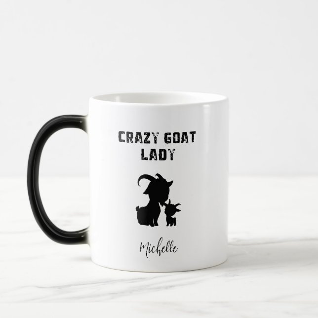 Mug Magic Dame de la chèvre folle passionnée d'animaux de fe (Gauche)