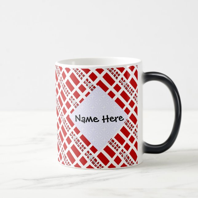 Mug Magic Danemark et drapeau danois carrelés avec votre nom (Droite)