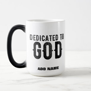 MUG MAGIC DÉDIÉ À DIEU PERSONNALISABLE COOL TEXTE NOIR