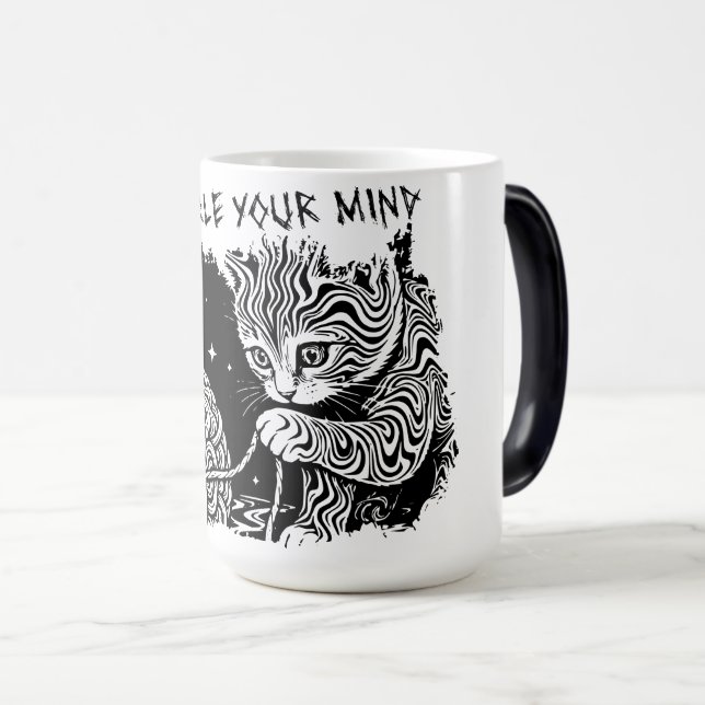 Mug Magic Démêlez Votre Esprit - Chat Psychedelique  (Devant droit)
