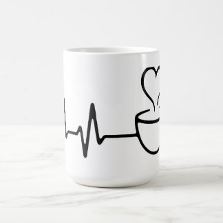 Mug Magic Design d'art de la ligne de café Heartbeat