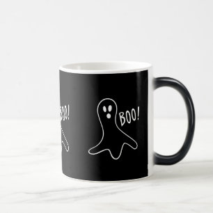 Mug Magic design de fantôme noir et blanc pour halloween