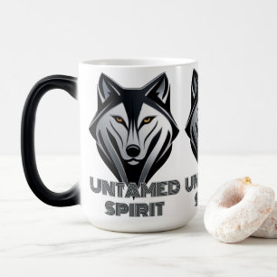 Mug Magic Design de loup foncé et minimaliste avec des ligne