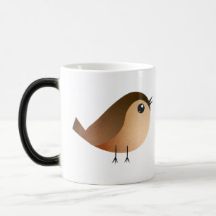Mug Magic Dessin animé d'oiseau moineau mignon