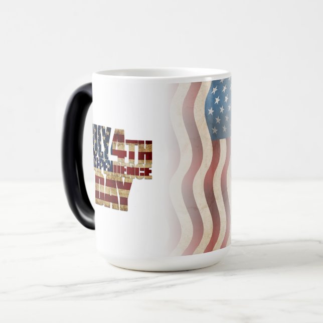 Mug Magic Dessin de drapeau patriotique du 4 juillet (Devant gauche)