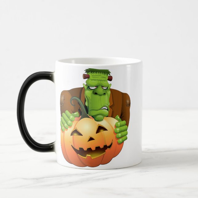 Mug Magic Dessin de Frankenstein Monster avec Citrouille (Gauche)