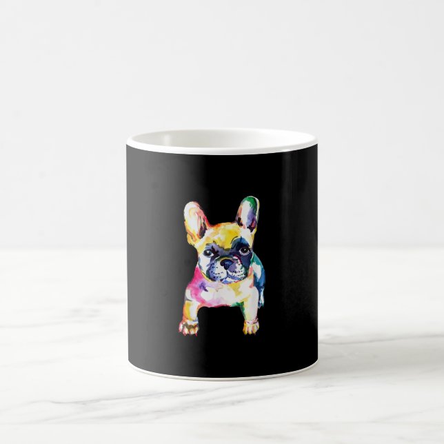 Mug Magic Dessin Français Bulldog original aquarelle (Centre)