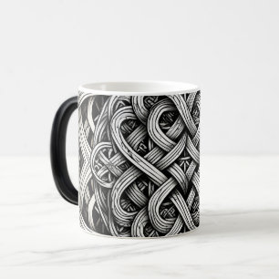 Mug Magic Détaillierte Schwarz-Weißer keltischer Knoten 0001