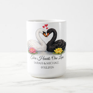Mug Magic Deux cœurs un amour Cygne Mariage Anniversaire