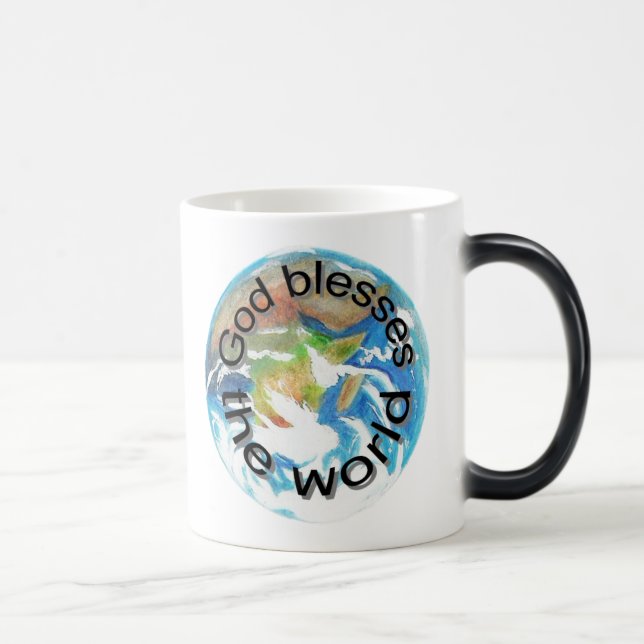 Mug Magic Dieu bénit le monde, affirme des mouches (Droite)