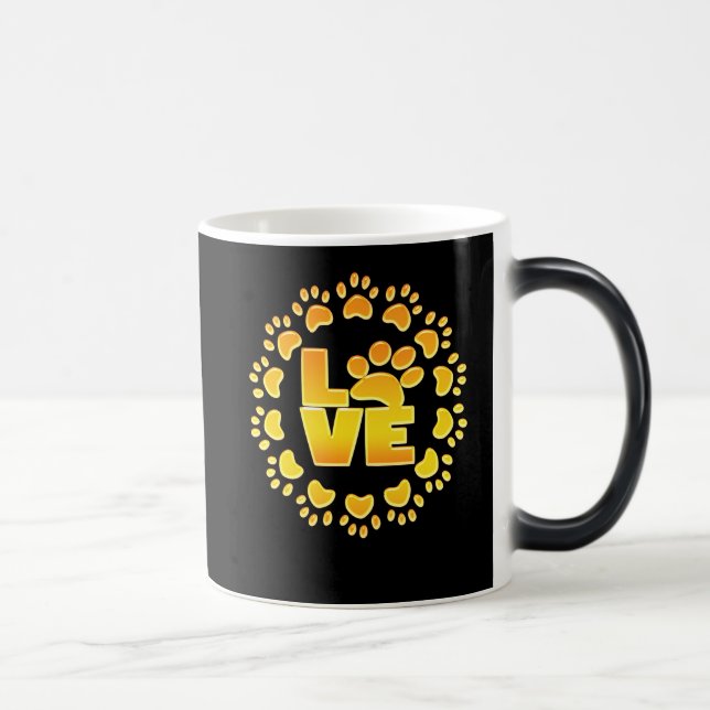 Mug Magic Doré décoration chien patte brillant imprimé noir (Droite)