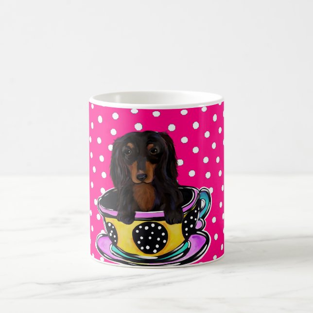 Mug Magic Doxie noir à longs poils (Centre)