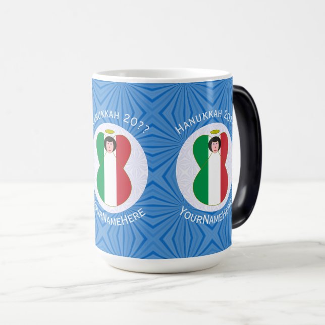 Mug Magic Drapeau d'ange italien pour Hanukkah (Devant droit)