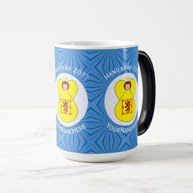 Mug Magic Drapeau de Hanukkah de l'ange Lion Rampant écossai (Devant droit)