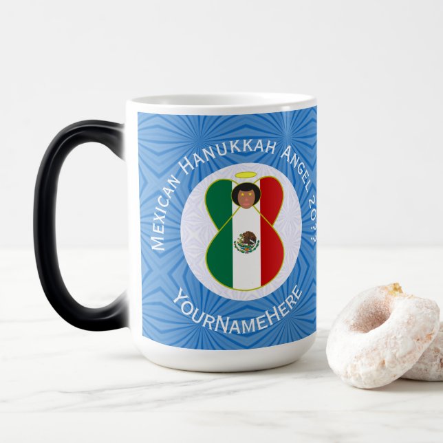 Mug Magic Drapeau de Hanukkah de l'ange mexicain personnalis (Avec donut)