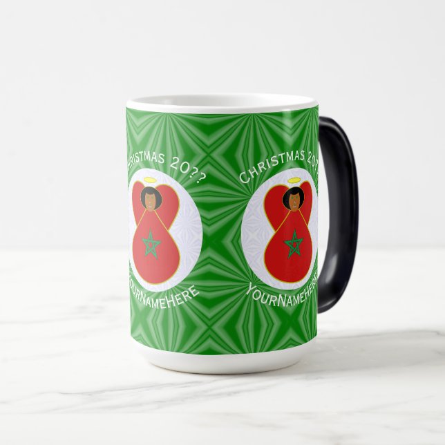 Mug Magic Drapeau de l'ange de Noël personnalisé marocain (Devant droit)