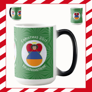 Mug Magic Drapeau de Noël ange arménien personnalisé 