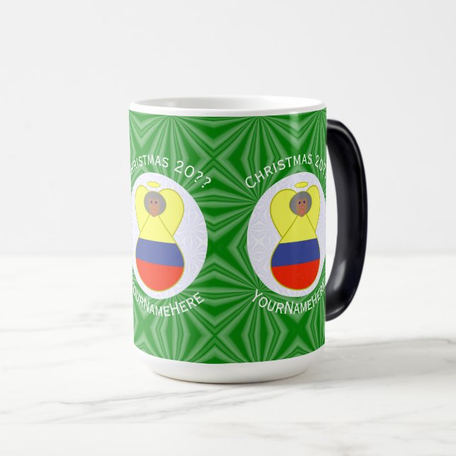 Mug Magic Drapeau de Noël de l'Abuela colombienne Angel Pers (Devant droit)