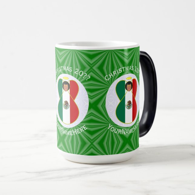 Mug Magic Drapeau de Noël personnalisé Ange mexicain (Devant droit)