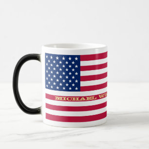 Mug Magic Drapeau des États-Unis Nom patriotique Couleur mo