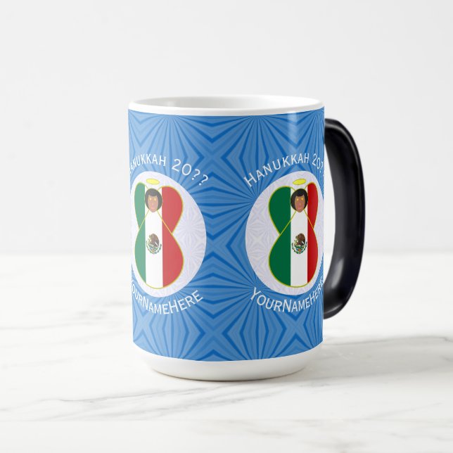 Mug Magic Drapeau Hanoukka mexicain personnalisé (Devant droit)