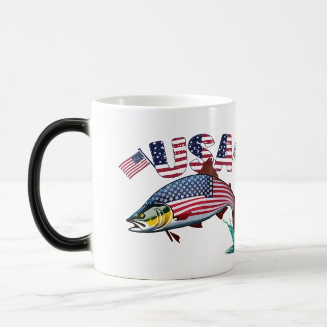 Mug Magic Drapeau patriotique couvert truite arc-en-ciel (Gauche)
