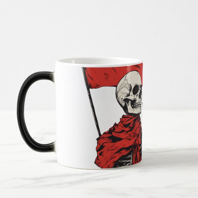 Mug Magic Drapeau rouge à pied Squelette | Humour minimalist (Gauche)