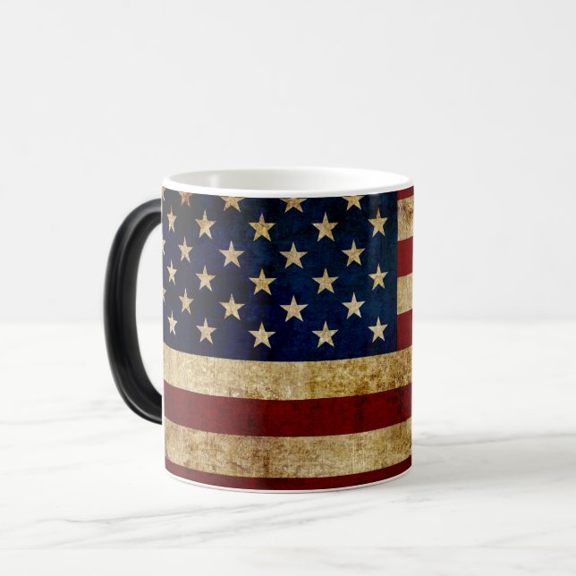 Mug Magic Drapeau USA / Grunged (Devant gauche)