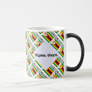 Mug Magic Drapeau zimbabwéen avec votre nom